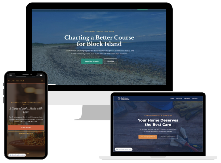 Examples of websites built by Business Buddy for Rhode Island small businesses