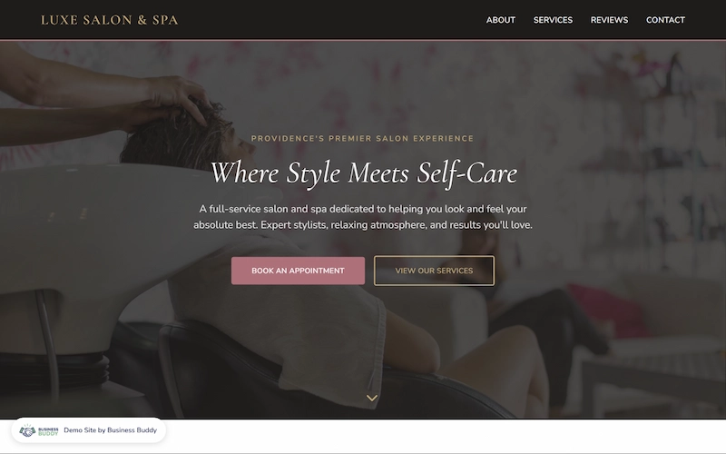 Salon and barbershop website demo for Rhode Island beauty businesses