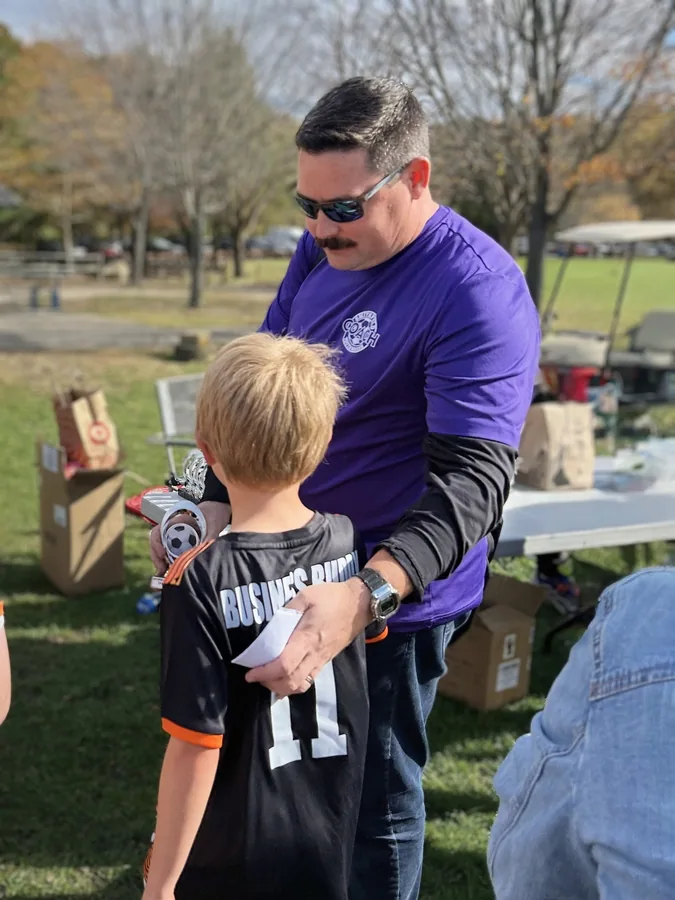 Mike Uttley coaching youth soccer in Rhode Island